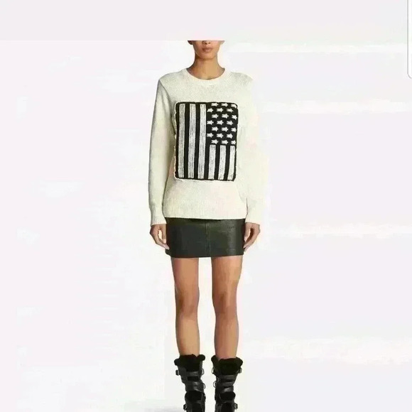 Coach Knitwear Women's White Flag Intarsia Sweater - Picture 2 of 3